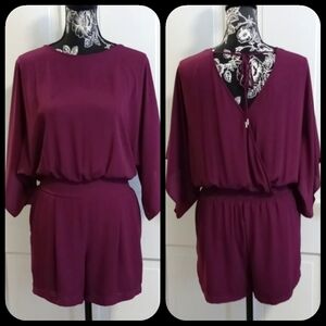 💜White House Black Market💜 - Purple Batwing Sleeve Kimono Romper